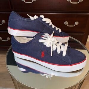 Polo Ralph Lauren Navy Sneakers with Red Accents